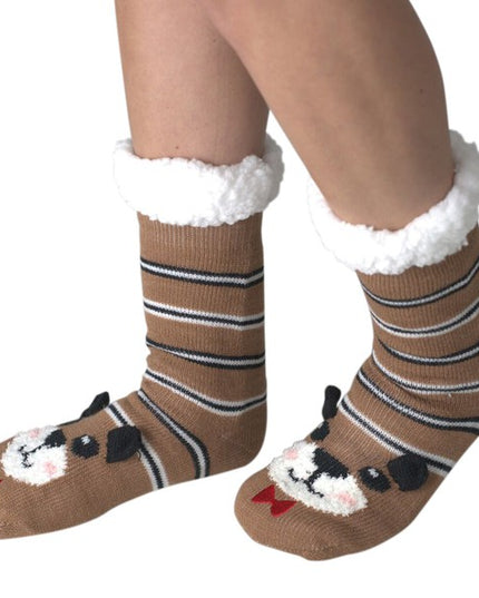 Mr. Bear Cozy Warm Women's Plush Animal Slipper Socks