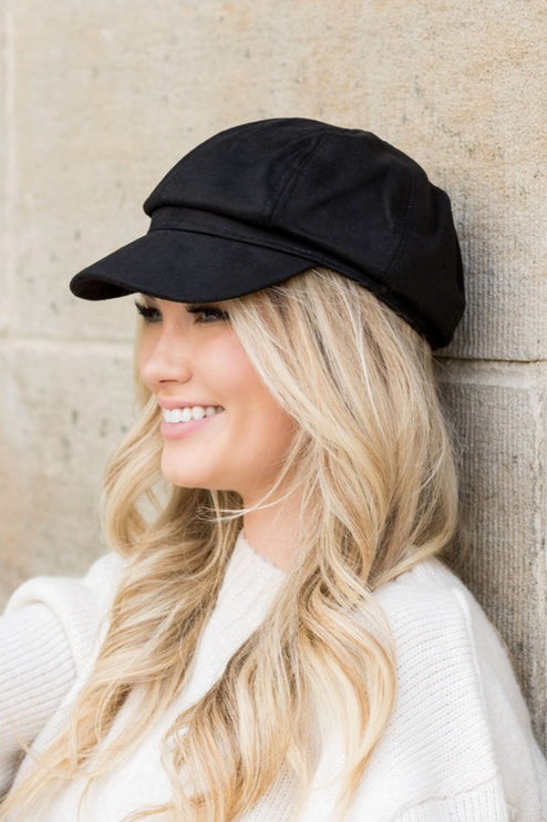 Classic All Seasons Sleek Suede Newsboy Cap Hat - Accessoriesforever