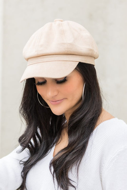 Classic All Seasons Sleek Suede Newsboy Cap Hat - Accessoriesforever