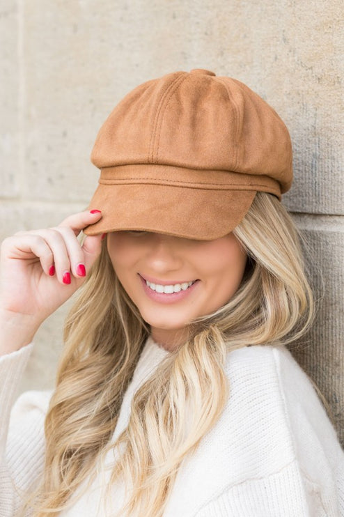 Classic All Seasons Sleek Suede Newsboy Cap Hat - Accessoriesforever
