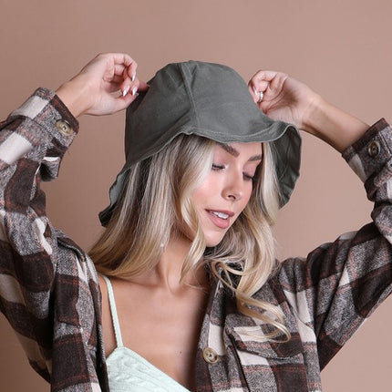 Urban Cotton Bucket Hat with Wired Brim