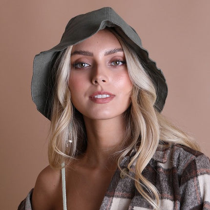 Urban Cotton Bucket Hat with Wired Brim