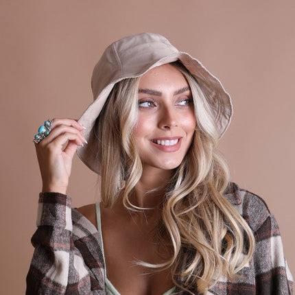 Urban Cotton Bucket Hat with Wired Brim
