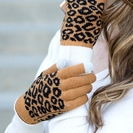Stylish Leopard Stretch Touchscreen Fashion Gloves