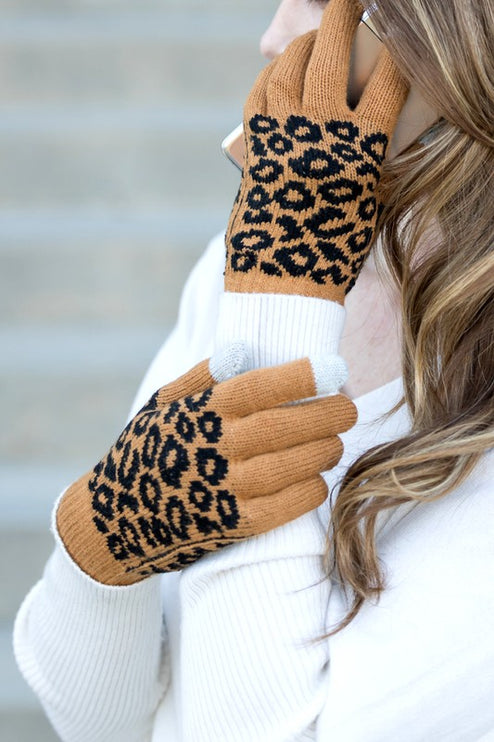 Stylish Leopard Stretch Touchscreen Fashion Gloves