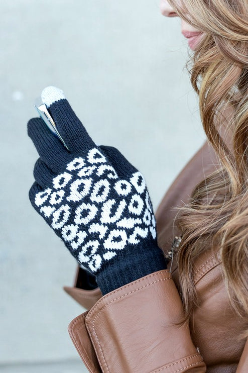 Stylish Leopard Stretch Touchscreen Fashion Gloves