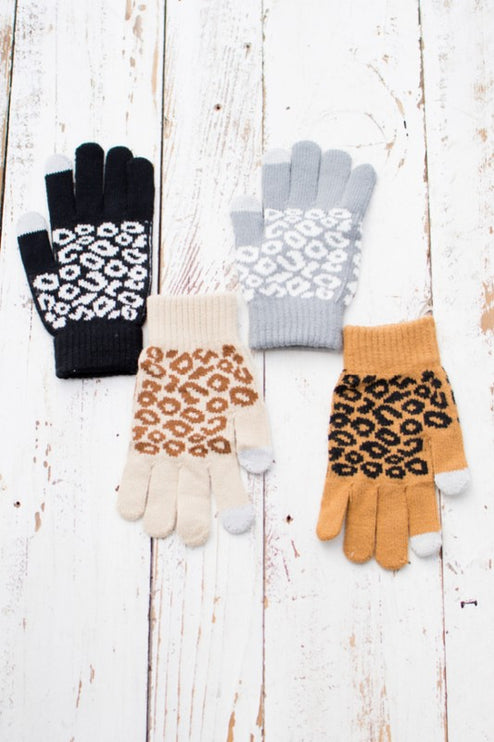 Stylish Leopard Stretch Touchscreen Fashion Gloves