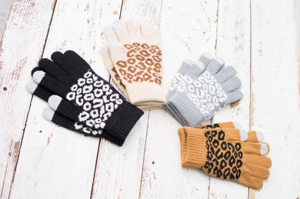 Stylish Leopard Stretch Touchscreen Fashion Gloves