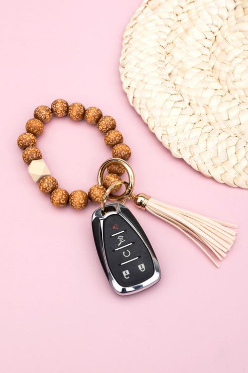 Leopard Beaded Key Ring - Accessoriesforever