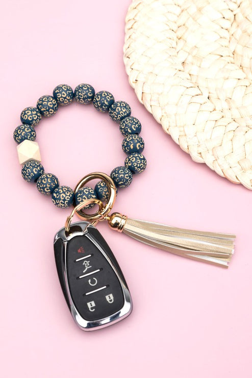 Leopard Beaded Key Ring - Accessoriesforever