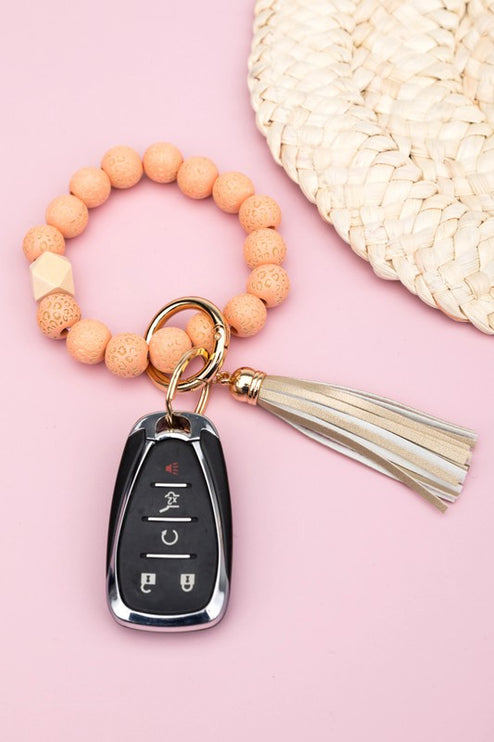 Leopard Beaded Key Ring - Accessoriesforever