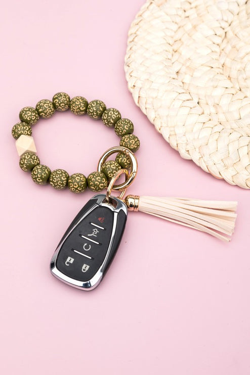 Leopard Beaded Key Ring - Accessoriesforever