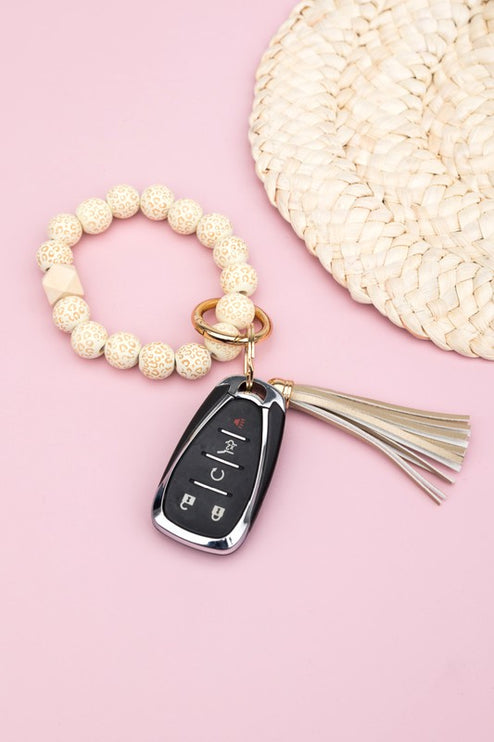 Leopard Beaded Key Ring - Accessoriesforever