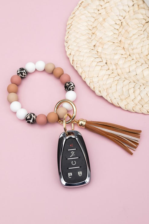 Silicone Monochromatic Key Ring Bracelet - Accessoriesforever