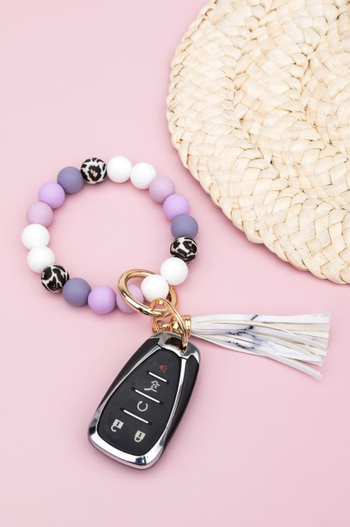 Silicone Monochromatic Key Ring Bracelet - Accessoriesforever