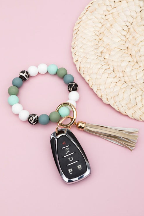 Silicone Monochromatic Key Ring Bracelet - Accessoriesforever