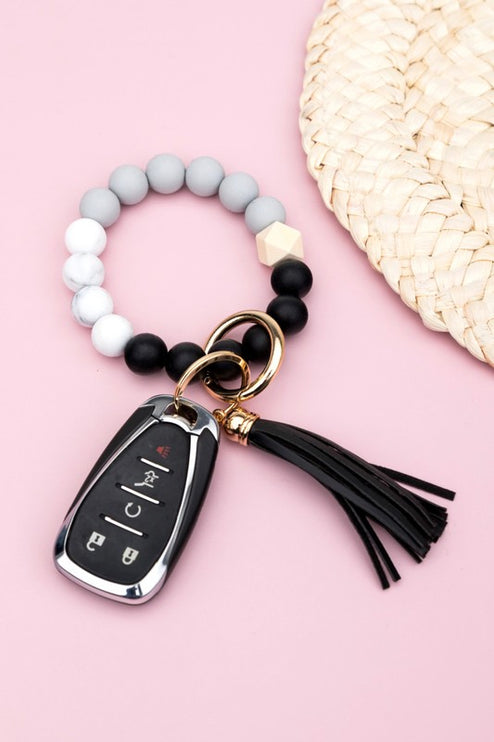 Silicone Color Block Key Ring Bracelet - Accessoriesforever