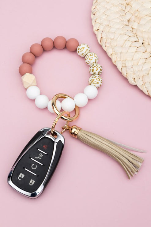 Silicone Gold Leo Key Ring Bracelet - Accessoriesforever