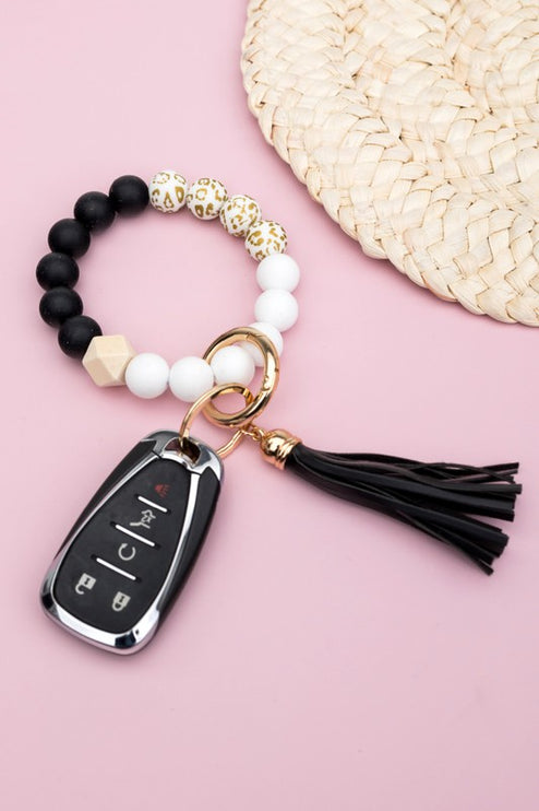 Silicone Gold Leo Key Ring Bracelet - Accessoriesforever