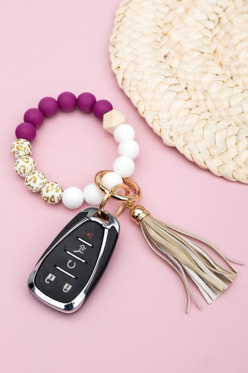 Silicone Gold Leo Key Ring Bracelet - Accessoriesforever