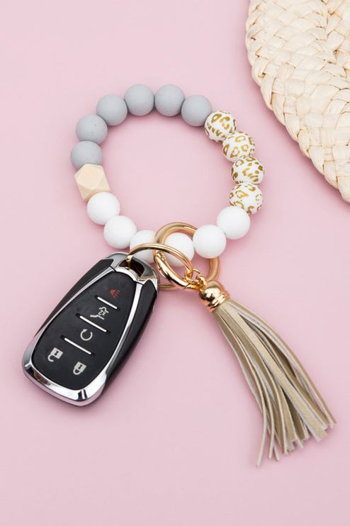 Silicone Gold Leo Key Ring Bracelet - Accessoriesforever