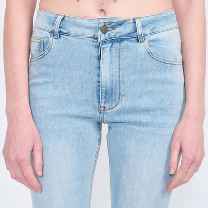 Stylish Light Wash Slim Fit High Waisted Class Denim Pants Jeans - Accessoriesforever