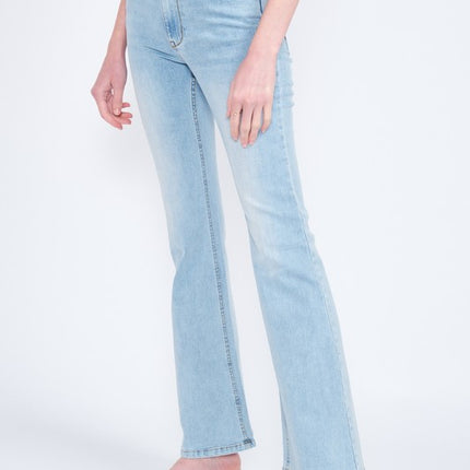 Stylish Light Wash Slim Fit High Waisted Class Denim Pants Jeans - Accessoriesforever