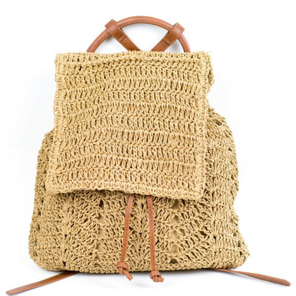 Adorable Fashion Woven Straw Bag Backpack - Accessoriesforever
