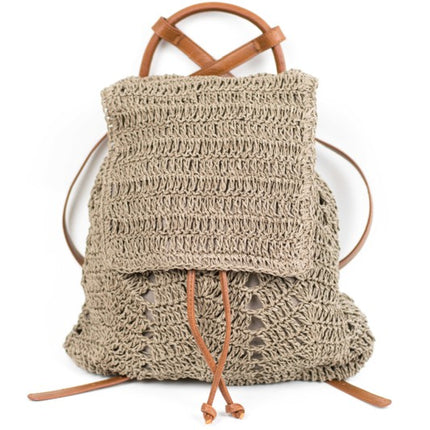 Adorable Fashion Woven Straw Bag Backpack - Accessoriesforever