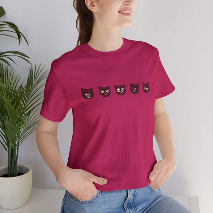 Exclusive Cute Cat Boba Soft Cotton Jersey Short Sleeve Unisex Tee T-shirt - Accessoriesforever