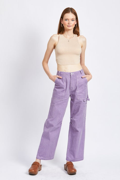 Classic Stylish Casual High Rise Wide-Leg Cargo Pants Denim Jeans - Accessoriesforever