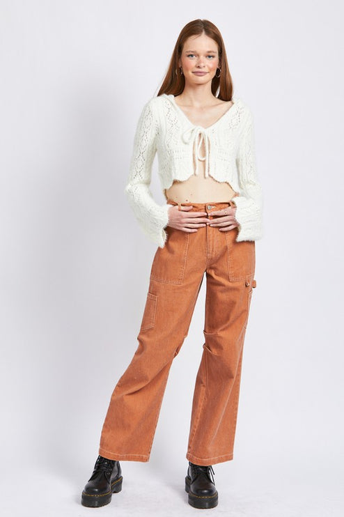 Classic Stylish Casual High Rise Wide-Leg Cargo Pants Denim Jeans - Accessoriesforever