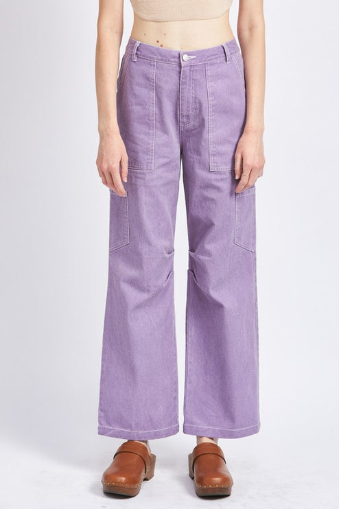 Classic Stylish Casual High Rise Wide-Leg Cargo Pants Denim Jeans - Accessoriesforever