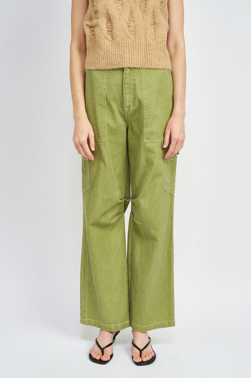 Classic Stylish Casual High Rise Wide-Leg Cargo Pants Denim Jeans - Accessoriesforever