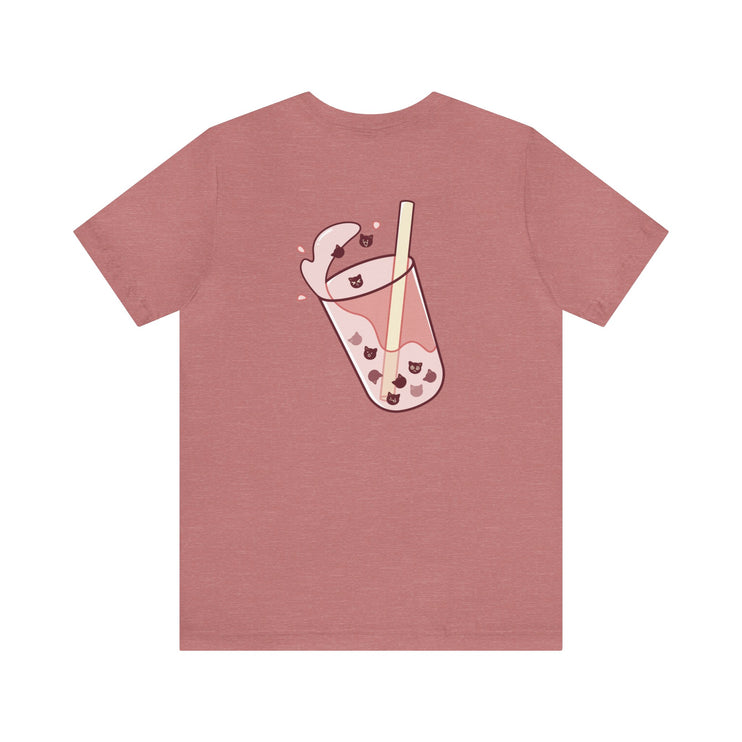 Exclusive Cute Cat Boba Soft Cotton Jersey Short Sleeve Unisex Tee T-shirt - Accessoriesforever