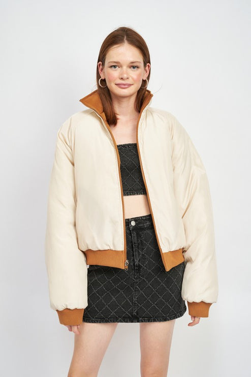 Cozy Stylish Fashion Warm Outwear Reversible Puffer Jacket