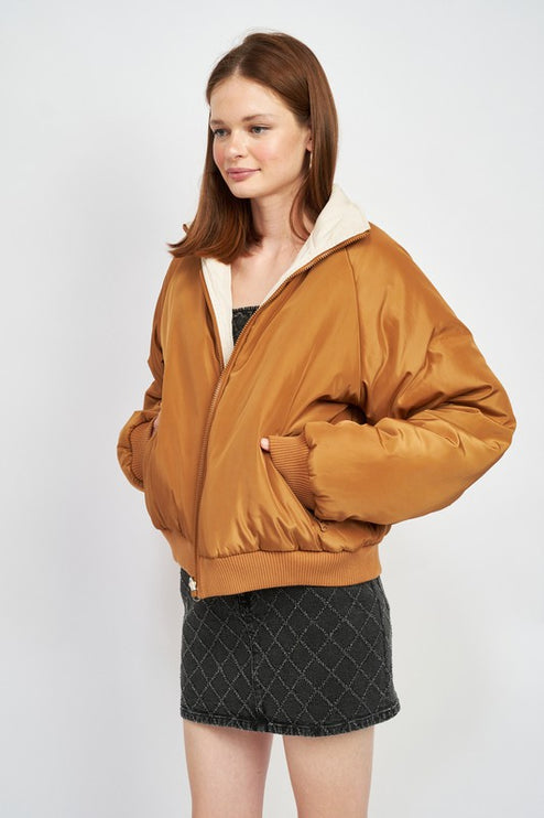 Cozy Stylish Fashion Warm Outwear Reversible Puffer Jacket