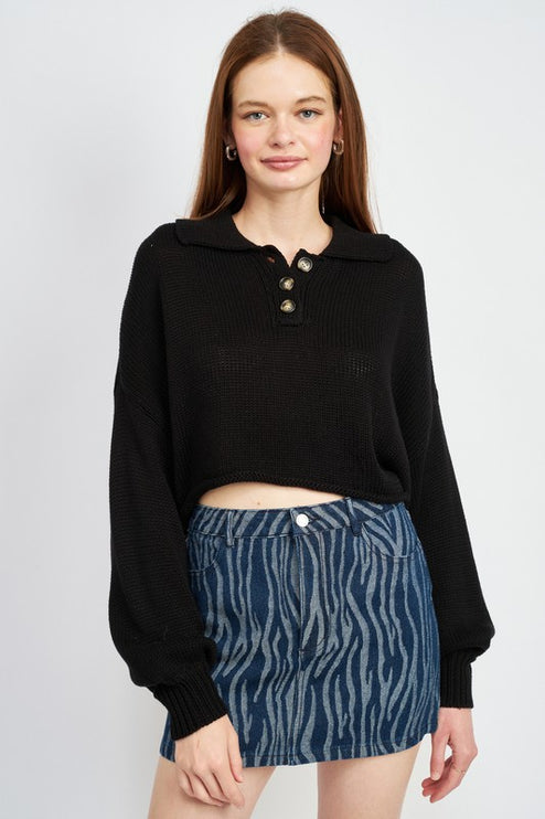 Trendy Chic Fashion Cropped Knit Top Sweater - Accessoriesforever