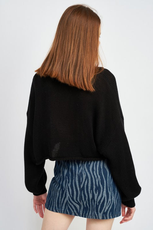 Trendy Chic Fashion Cropped Knit Top Sweater - Accessoriesforever