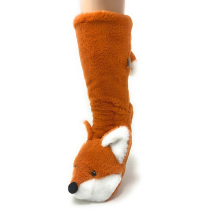 Fox Sakes Cozy Warm Women's Plush Animal Slipper Socks