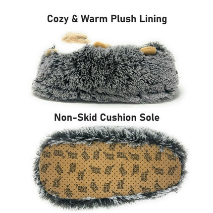 Hedge Hugs Cozy Animal House Home Women Non-Skid Fuzzy Slippers - Accessoriesforever