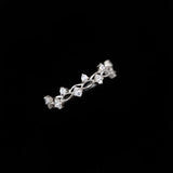 Beautiful Sterling Silver Zircon Woven Fashion Adjustable Ring