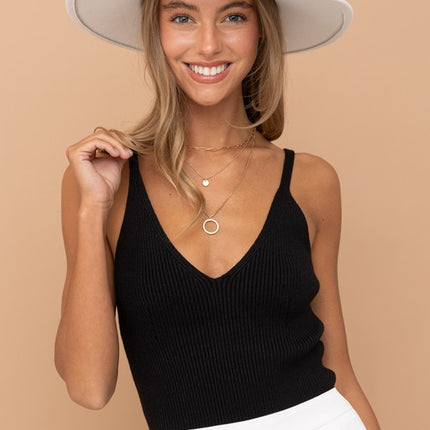 Simple Solid Knitted Sleeveless Sweater Fashion Cami Tank Top - Accessoriesforever