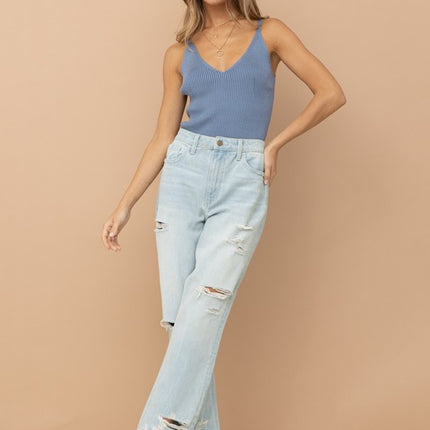 Simple Solid Knitted Sleeveless Sweater Fashion Cami Tank Top - Accessoriesforever