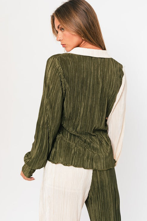 Modern Chic Long Sleeve Collared Fashion Top - Accessoriesforever
