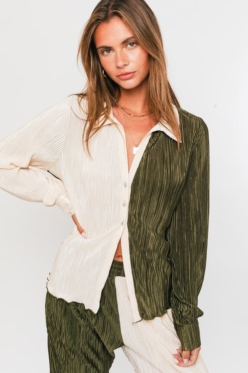 Modern Chic Long Sleeve Collared Fashion Top - Accessoriesforever