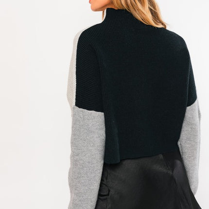 Stylish Comfy Color Block Long Sleeve Oversized Sweater