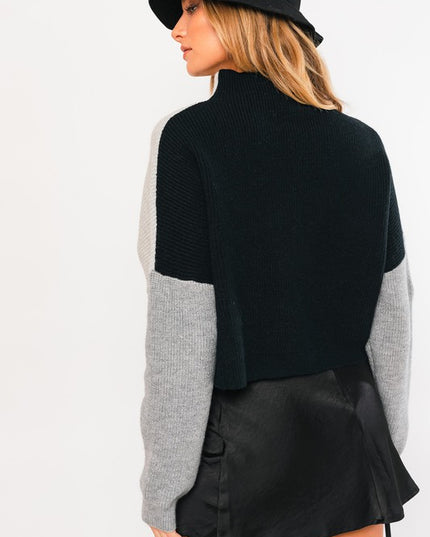 Stylish Comfy Color Block Long Sleeve Oversized Sweater
