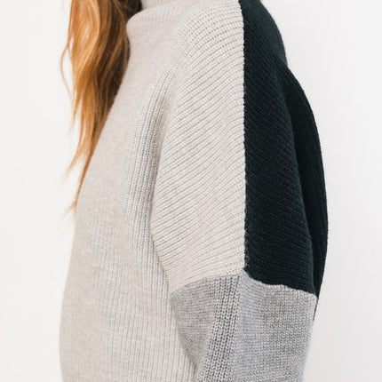 Stylish Comfy Color Block Long Sleeve Oversized Sweater
