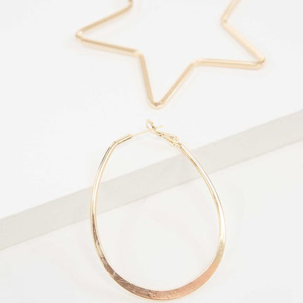 Stylish Star and Oval Fashion Dangle Hoop Earrings - Accessoriesforever